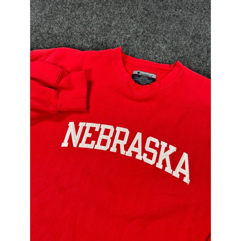 VTG Champion Reverse Weave Nebraska Cornhuskers Sweatshirt XXL Red Spellout